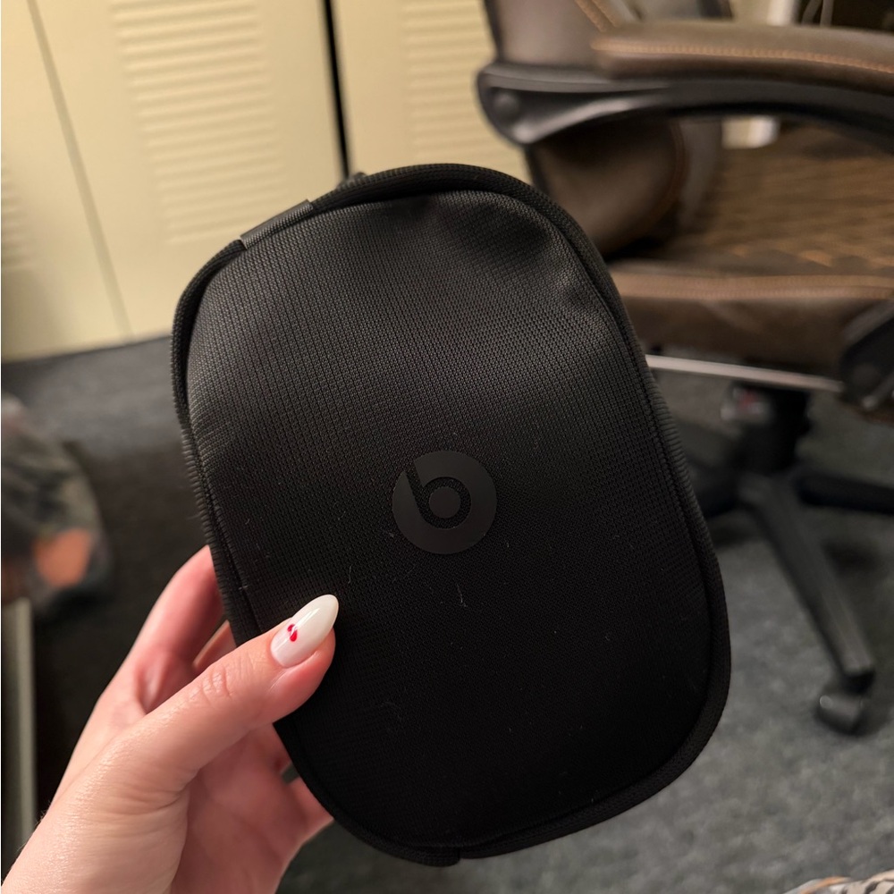 Beats Brown studio headphones with carrying case and charging cord